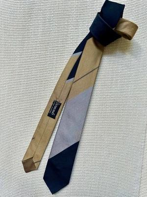 Corbata delgada de mediados de siglo mínima bloques de color seda Desmond's California de colección años 50 Foto 1 de 4