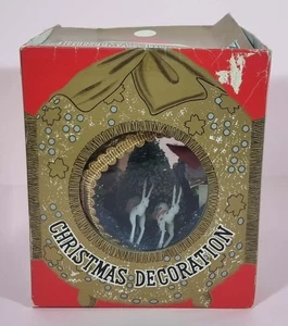 Vintage Glitter Santa Diorama Bauble Decoration In Original Box 18cm - Bild 1 von 7