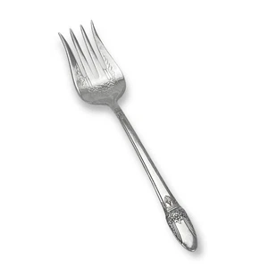 First Love graviertes Design Chipped Beef Fork von 1847 Rogers Silver-Plate - Bild 1 von 1
