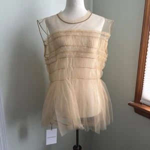 Viktor & Rolf Tulle Airy Vittoriano Colore Ocra Xs/S Nuovo con etichette Trasparente - Foto 1 di 8
