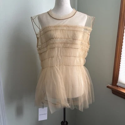 Viktor & Rolf Tulle Airy Victorian Ocher Color Xs/S NWT Sheer - Image 1 of 4