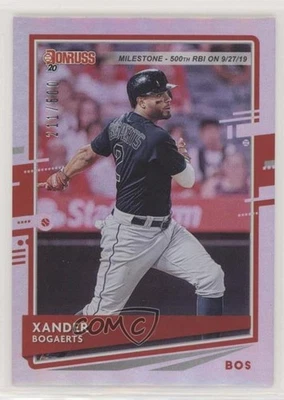 2020 Panini Donruss Milestone Stat Line /500 Xander Bogaerts #75 - Image 1 of 2