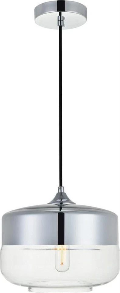 Ashwell Chrome Glass Pendant Light | Elegant Lighting - Image 1 of 1