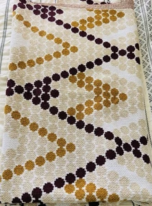 Seek & Swoon Kaland Luxus Upcycling Recycelte Baumwolle Überwurf Decke NEU Weiß Gold - Bild 1 von 6