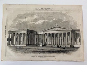 1847 Pictorial Antique Print The New British Museum Building At London #32425 - Picture 1 of 2
