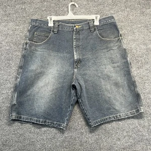 Wrangler Carpenter Shorts Men 38 Relaxed Fit Medium Wash Denim Workwear - Picture 1 of 9