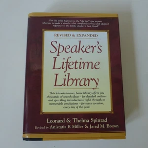 Speaker’s Lifetime Library Leonard & Thelma Spinrad Book Hardcover Book 1997 - Foto 1 di 20