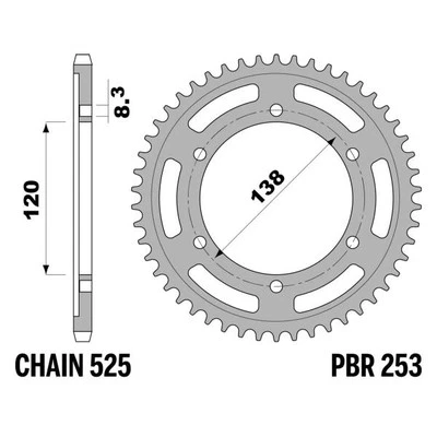 Corona PBR Z42 denti passo 525 in Acciaio Honda VFR750R RC30 1988-1992 Foto 1 de 4