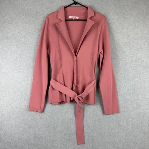 Review Jacket Womens 10 Dusk Purple Crepe Knit Belted Formal Career Corporate - Picture 1 of 6
