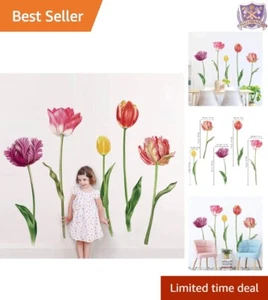 5 Large Floral Wall Decals Multicolor Removable Stickers Home Decor for Kids - Picture 1 of 7
