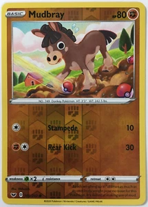 POKEMON MUDBRAY 105/202 ESPADA Y ESCUDO COMÚN REVERSO HOLO CASI COMO NUEVO - Imagen 1 de 2