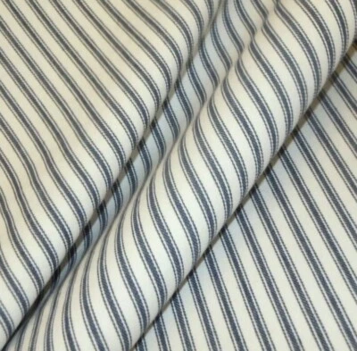 Cotton Ticking Navy Blue Fabric - Image 1 of 4