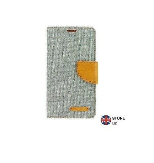 new Canvas Grey-Brown Case Cover Wallet Card Holder For iPhone 4 , iPhone 4S - Image 1 of 1