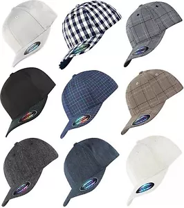 Flexfit Plaid Baseball Cap Melange Check Tartan Glen Hat Yupoong Caps - Picture 1 of 33