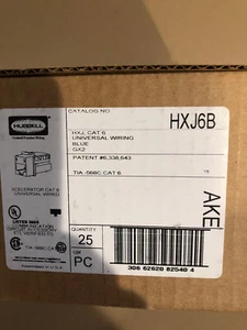 (A) Hubbell HXJ6B CAT6 CÂBLAGE UNIVERSEL BLEU 25 PACK - Photo 1/1