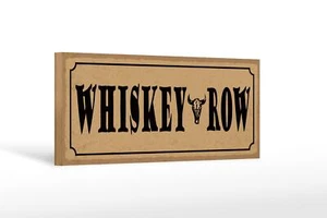 Holzschild Spruch 27x10 cm Whiskey Row Alkohol Holz Deko Schild wooden sign - Picture 1 of 5