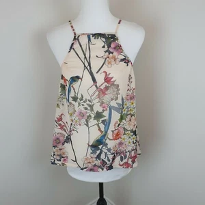 Ann Summers Womens Top Cami Size 6 Pink Floral Halter Neck Strappy Sheer - Picture 1 of 12