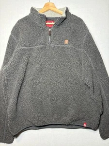 MENS XL Coleman Sherpa Fleece Quarter Zip Henley Sweater Lined Wool - Picture 1 of 6
