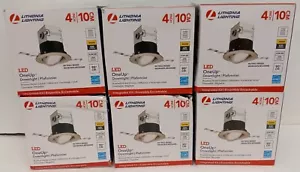 Lot of 6 Lithonia Lighting LED OneUp Downlight Warm White 4"  Brushed Nickel - Picture 1 of 8