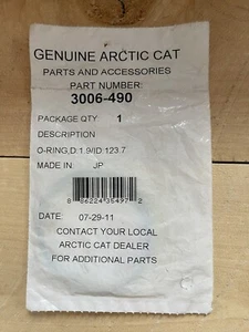 Arctic Cat #3006-490 O-Ring D 1.9/ID 123.7 NOS - Picture 1 of 2
