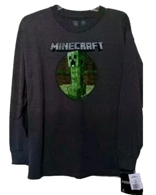 Pullover Minecraft Mojang Jinx Manga Larga Gris Juvenil XL 16-18 Estampado Gráfico  Foto 1 de 4