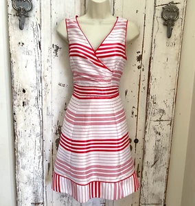 Jessica Simpson Size 4 Womans Red White Striped Lolipop Peppermint Dress - Picture 1 of 6