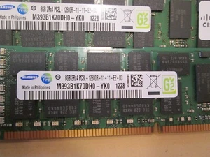 Samsung 8GB 2Rx4 PC3L-12800R M393B1K70DH0-YK0 Server Memory RAM (16GB) QTY 2! - Afbeelding 1 van 3