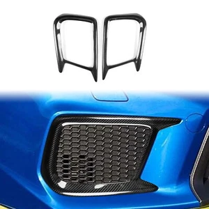 2X For Subaru WRX STI 2018-2021 Front Fog Light Grille Cover Bezels Carbon Fiber - Bild 1 von 14