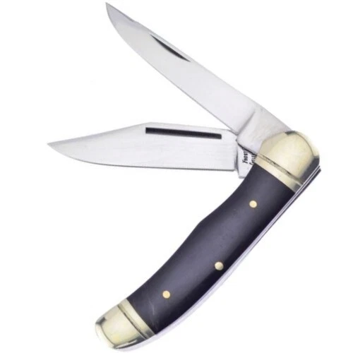 Frost Cutlery Hunter Pocket Knife Stainless Steel Blades Buffalo Horn Handle - Image 1 of 1