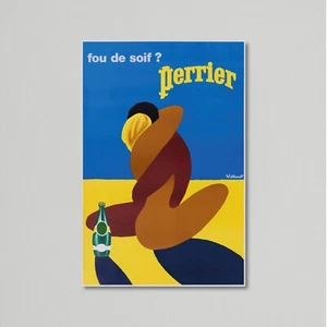 Vintage Essen & Trinken Poster, Perrier, Paar umarmt von Bernard Villemot - Bild 1 von 4