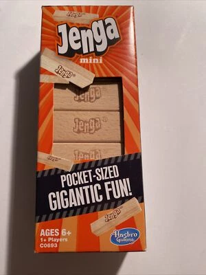 Jenga 6" Mini Game Hardwood Blocks Pocket-Sized Family Party Hasbro zac - Image 1 of 3