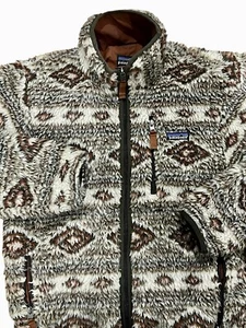 Patagonia Mens Retro X Tribal Cardigan Jacket Deep Pile Fleece Full Zip Sz Small - Picture 1 of 18