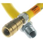 1000mm DORMONT 1"  FLEXIBLE YELLOW COMMERCIAL GAS CONNECTOR HOSE C/W FITTINGS 1M