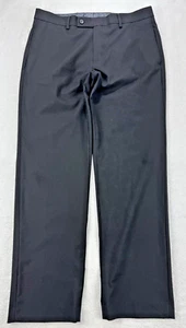 Lauren Ralph Lauren Dress Pants Men 33 x 30 Black Flat Front Black Label - Picture 1 of 9