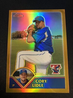 2003 Topps Chrome Cory Lidle Gold Refractor /449 Parallel Rangers Texas SP - Image 1 of 2
