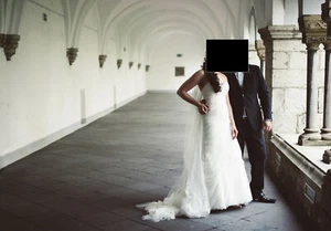 Hochzeitskleid von PRONOVIAS Barcelona, Größe S, elfenbeinfarben - Bild 1 von 6
