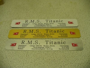 Namensschild für Modellständer mit Daten - RMS Titanic - Bild 1 von 11
