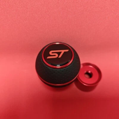 ROT LEDER SPORT SCHALTKNAUF für FOCUS MK1 MK2 FIESTA MK5 MK6 RS ST ZETEC 225 2.5 - Image 1 of 4