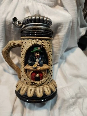 Cerveza Stein Nini pintada a mano vintage Foto 1 de 4