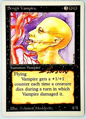 MTG REVISED Sengir Vampire SIGNED By Anson Maddocks In GOLD - NM/M - Image 1 of 2