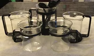 Bodum Cups 5 w 5 stirrers Variety of sizes & black handles 3-5" NICE Coffee Tea - Picture 1 of 10