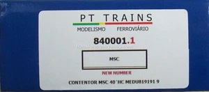 PT TRAINS #840001.1 HO 40' CONTAINER H.C. MSC ROAD #MEDU 819191 9 - Picture 1 of 9