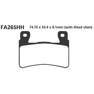 COPPIA PASTIGLIE EBC HH FA265HH FOR HONDA CBR 900 RR FIREBLADE 1998-2003 - Immagine 1 di 4