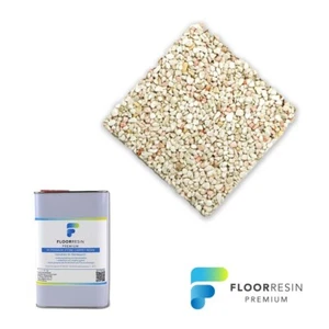 Steinteppich Set: 1K PREMIUM Bindemittel + Marmorkiesel mit 25 kg Bianco Verona - Bild 1 von 2