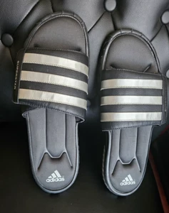 Adidas Superstar 3G Men's US 14 Slide Sandals Fitfoam Comfort Black/Silv G40165 - Picture 1 of 16