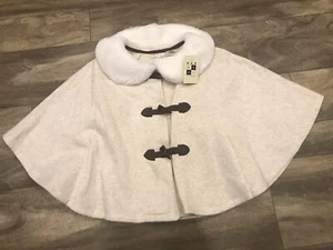 NEW Max Studio Toddler Girls 4T Ivory/Cream Fur Cape Coat. #394 - Picture 1 of 3
