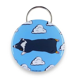 Tricolor Corgi Dog Clouds Bottle Opener Keychain Handmade Pet Portrait Accessory - Picture 1 of 16