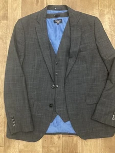 Pinguin Herren dunkelgrau kariert Slim Fit zweiteiliges Sakko & Weste Set 42R 19 - Bild 1 von 12