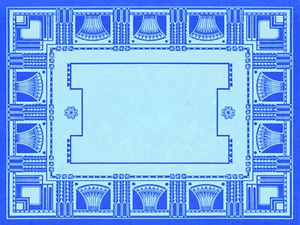 9978051 Place Mats Placemat Vinyl Vintage Nostalgia Art Deco Blue 30x40cm - Picture 1 of 3
