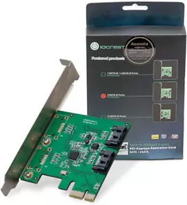 I/O CREST 2 Port SATA III Pci-E 2.0 X1 Controller Card Asmedia ASM1061 Non-Raid - Picture 1 of 12